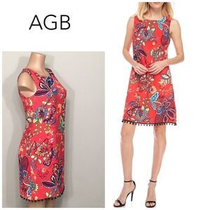 AGB Floral paisley shift dress. NWOT